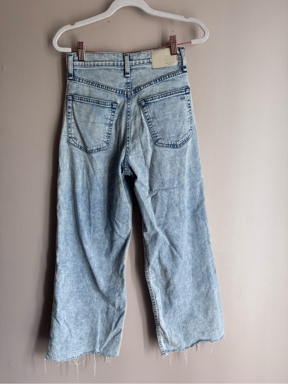 Rag & Bone Andi High-Rise Ankle Wide Leg Cecilia Light Blue Jeans 24 - Picture 4 of 14